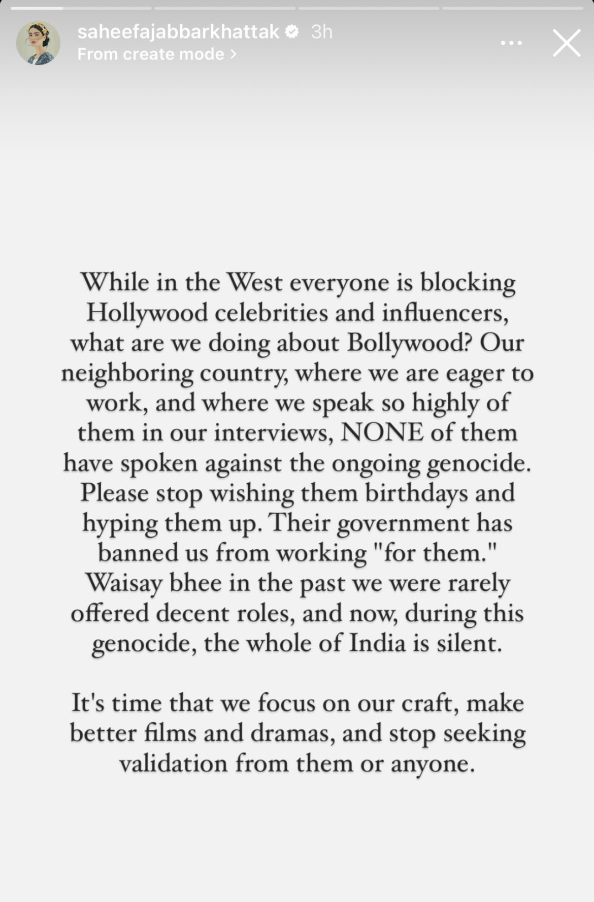 Saheefa Jabbar calls out Bollywood’s silence on Palestine