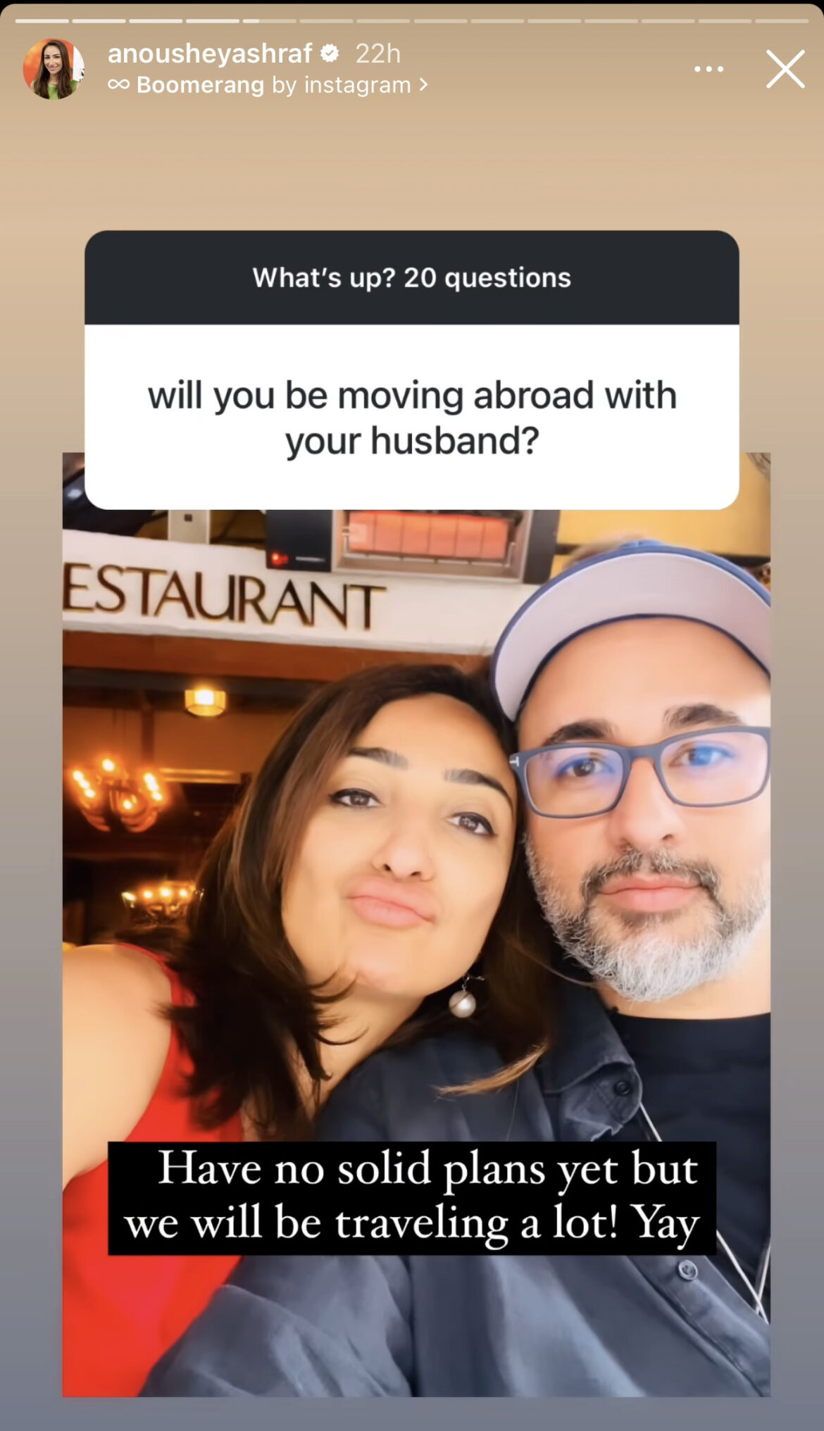 Anoushey Ashraf may have married an expat, but she has no solid plans of leaving Pakistan