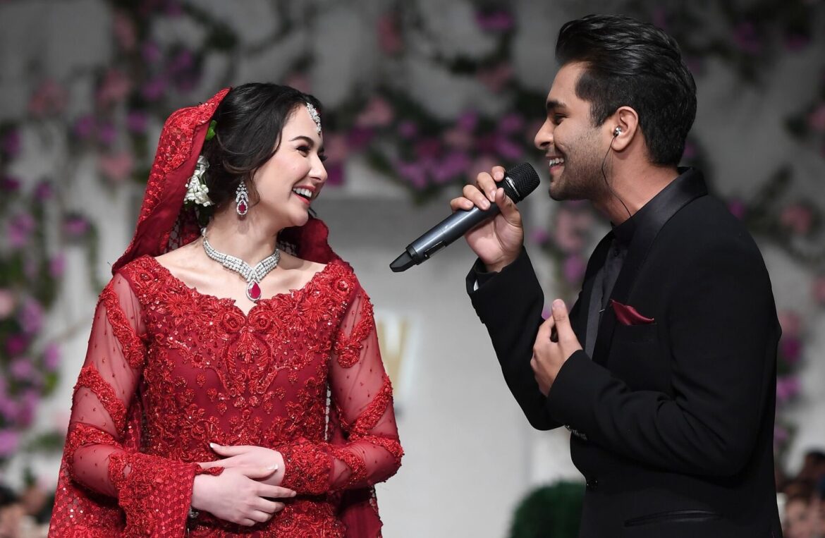 Hania Aamir and Asim Azhar as they walk the ramp. PHOTO: ASIM AZHAR/INSTAGRAM