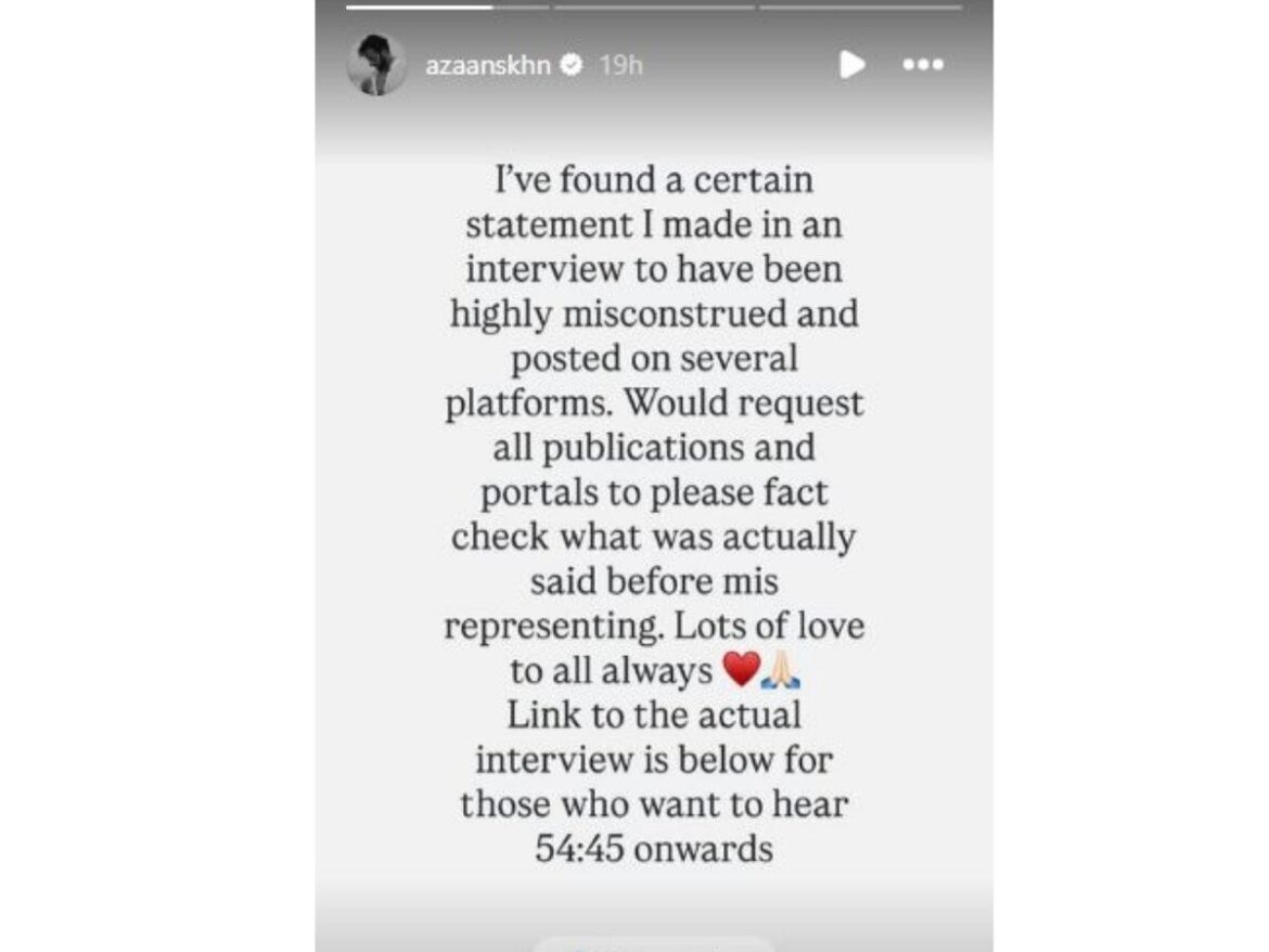 Azaan Sami Khan wants people to stop misquoting him