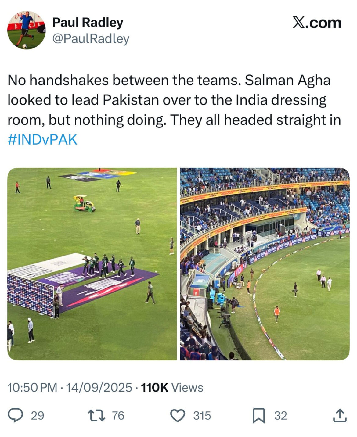 India’s refusal to shake hands with Pak sparks outrage after Asia Cup clash