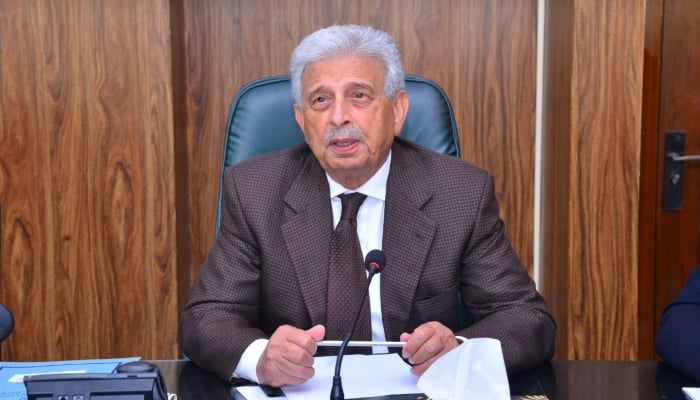 27th amendment under consideration to review 18th framework: Rana Tanveer Federal Minister for National Food Security and Research, Rana Tanveer Hussain, presides over a meeting on Import of raw sugar in Islamabad, March 12, 2025. — Ministry of National Food Security and Research