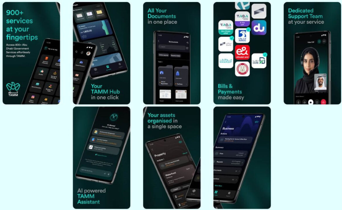 Screenshot showing different services by TAMM application. PHOTO: DXB website