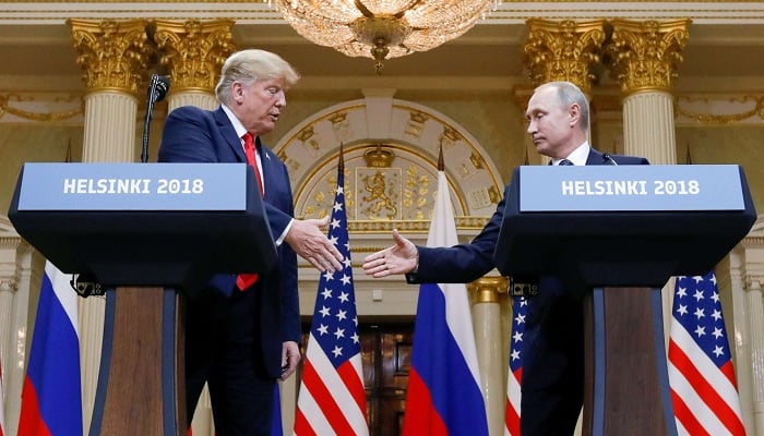 Critical Putin-Trump summit on hold after Russia rejects ceasefire President Donald Trump and Russias President Vladimir Putin shake hands during a joint news conference after their meeting in Helsinki, Finland, July 16, 2018. — Reuters