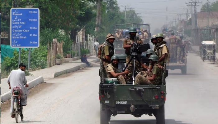 Eight terrorists eliminated in Tank IBO: ISPR Soldiers drive toward North Waziristan in Khyber Pakhtunkhwa. — Reuters