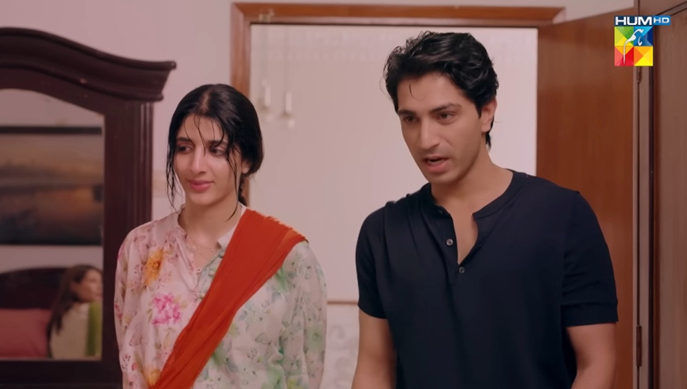 Osman Khalid Butt responds to toxic masculinity on X Still of Mawra Hocane and Talha Chahour from 'Jama Taqseem'