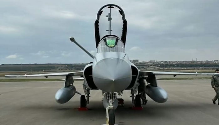 PAF to showcase JF-17 Thunder Block-III fighter jets at combat Pakistan Air Forces JF-17 Thunder Block-III fighter jets arrive in Azerbaijan to take part in Indus Shield Alpha. — Screengrab X@DGPR_PAF