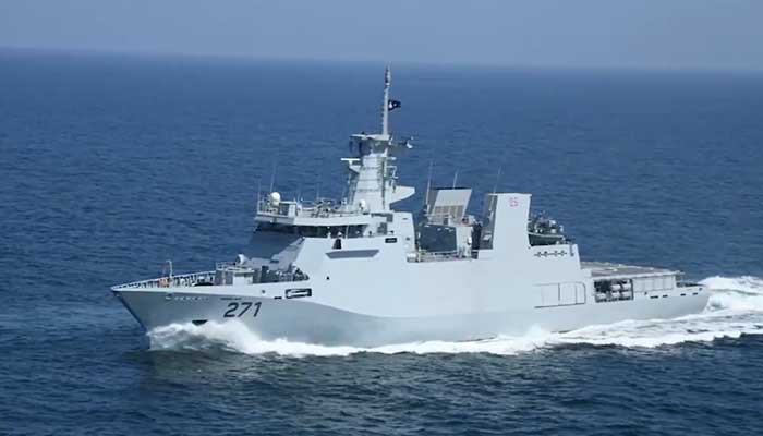 Pakistan Navy seizes drugs worth nearly $1bn in Arabian Sea A representational image showing Pakistan Navy Ship YARMOOK at sea. — X@dgprPaknavy/File