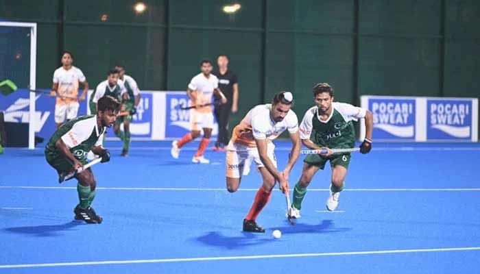 Pakistan pull out from India-hosted Junior Hockey World Cup amid Pakistan and India players in action during their Junior Hockey Asia Cup 2024 final at the Hockey Oman Stadium in Al Amarat on December 4, 2024. — Asian Hockey Federation