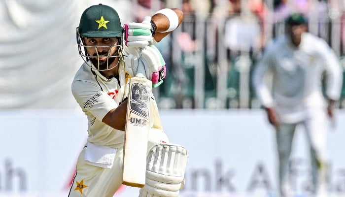 Pakistan resume 1st innings against South Africa on Day 2 Pakistans Abdullah Shafique plays a shot during the first day of the second Test cricket match between Pakistan and South Africa at the Rawalpindi Cricket Stadium in Rawalpindi on October 20, 2025. — AFP