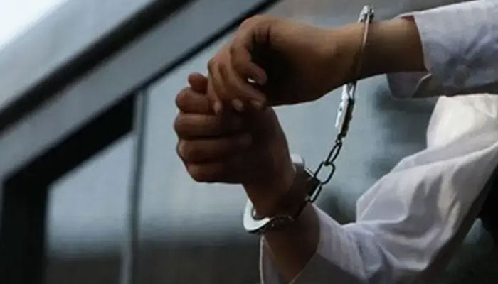 Pakistani smuggler jailed for 40 years after shipping ballistic missile A file photo of a pair of hands in handcuffs. — Reuters/File