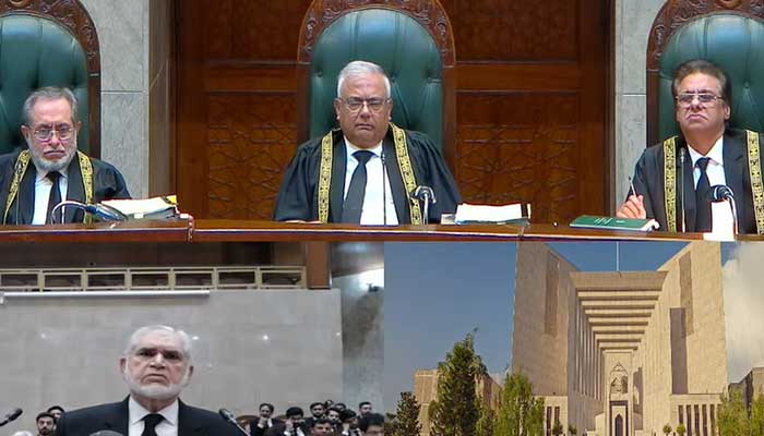 Supreme Court CB head puts his weight behind 26th Constitutional SC constitutional bench hears 26th Constitutional Amendment case on October 14, 2025. — Screengrab via YouTube @Supreme Court of Pakistan Proceedings