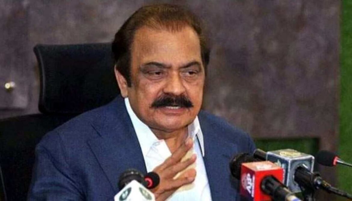 Special Assistant to the Prime Minister on Political Affairs Rana Sanaullah speaks during a presser in Islamabad. — APP/File