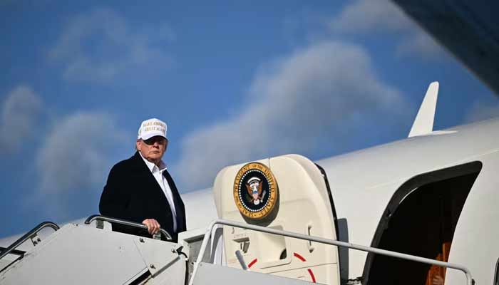 Trump aims to clinch deal with China’s Xi during Asia US President Donald Trump boards Air Force One in Morristown, New Jersey, on April 27, 2025. — AFP