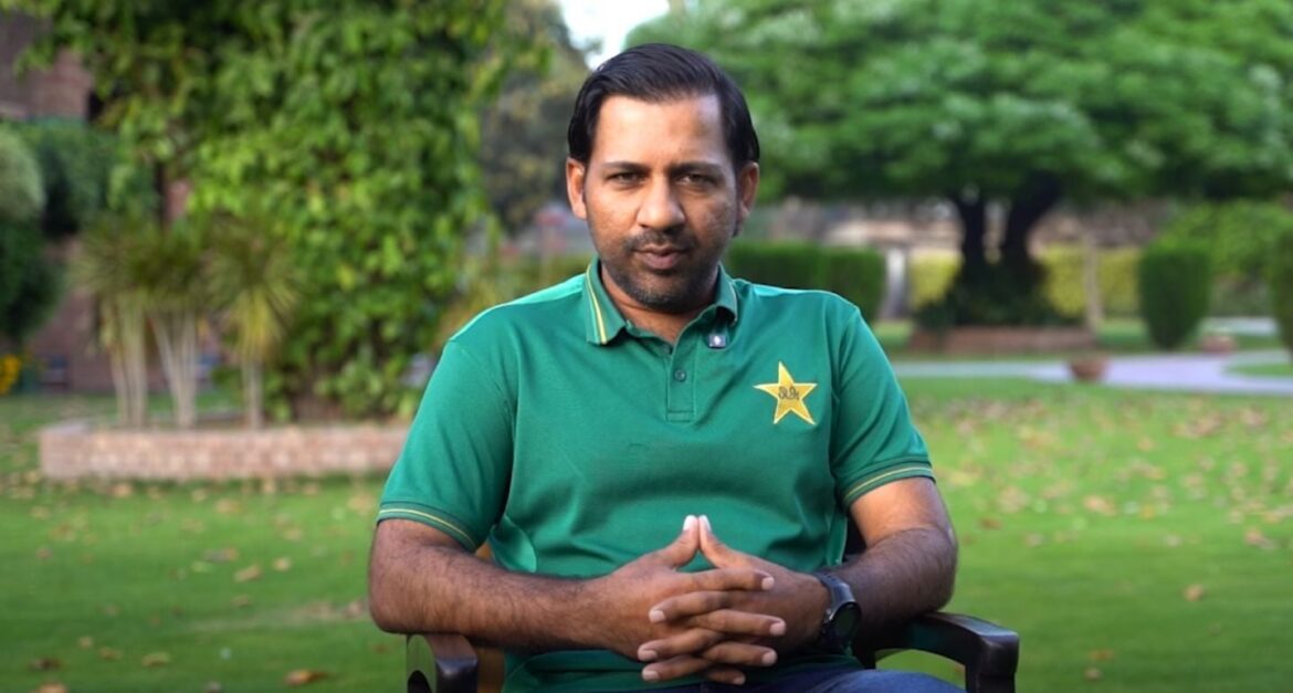 Pakistan Test head coach Sarfaraz Ahmed can be seen in this screen grab taken from a video. — PCB