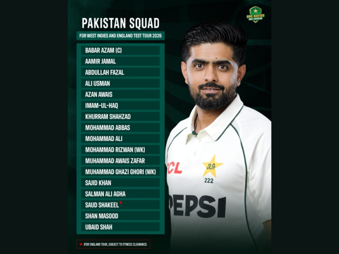 Babar Azam named Test captain for West Indies, England tours