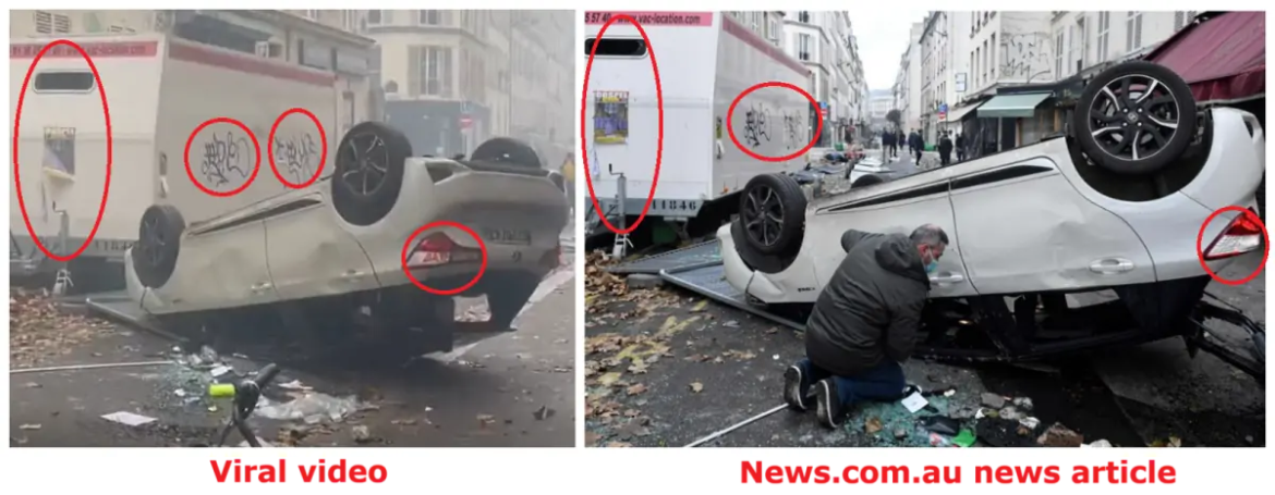 Viral clips don't show Moroccan fans rioting in Paris after losing to France in FIFA World Cup
